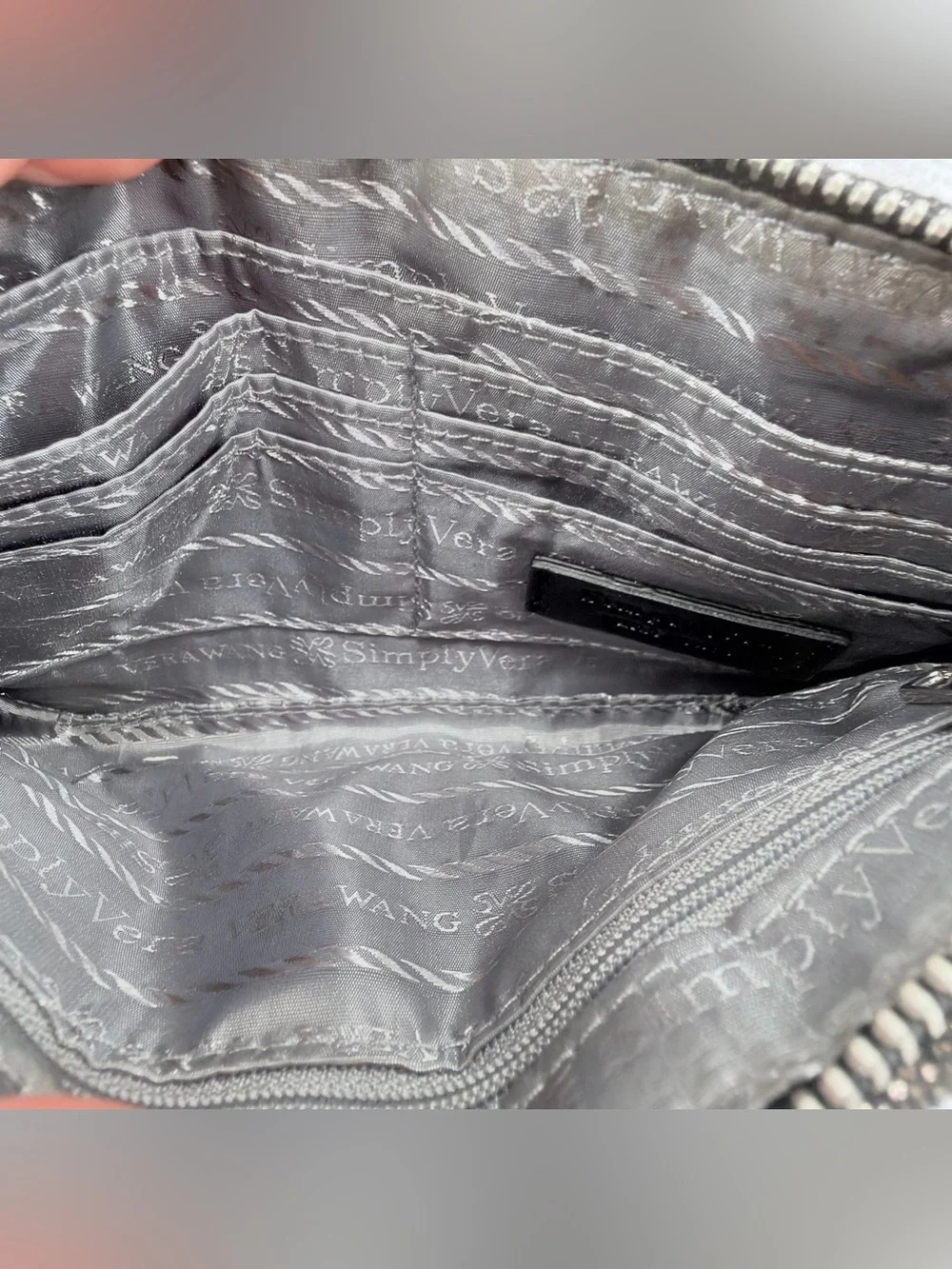 Simply Vera Vera Wang Black and Silver Wristlet Wallet
